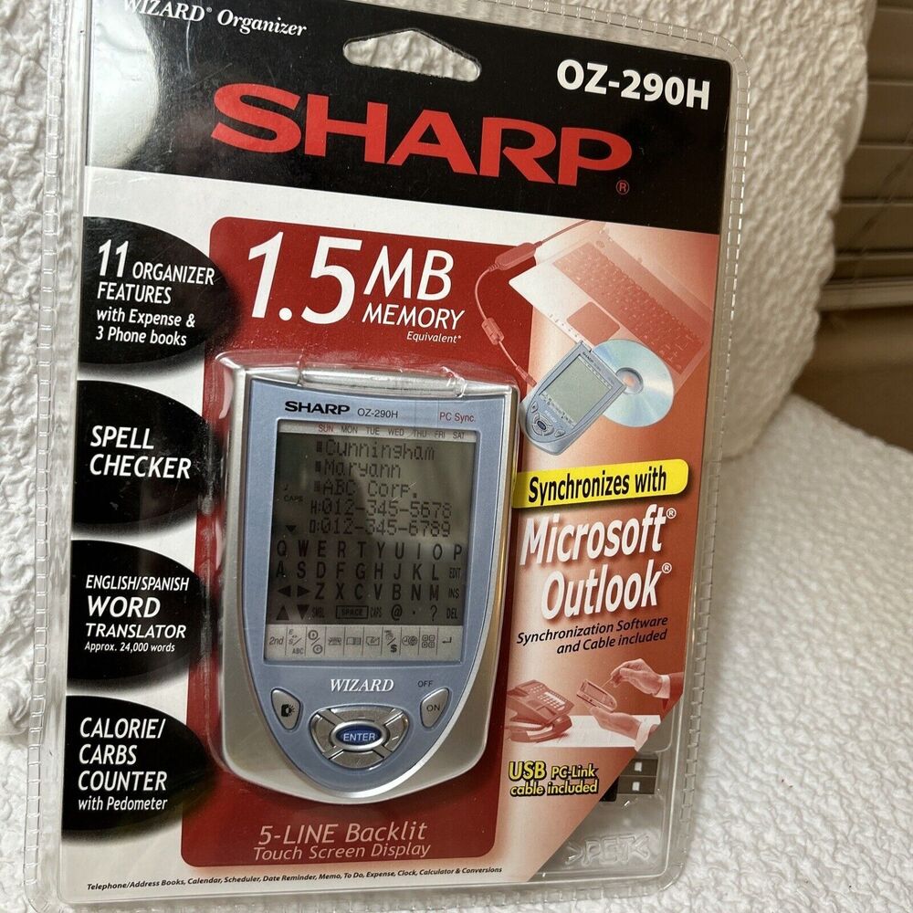 Sharp OZ-290H Pen Touch Wizard Organizer with Outlook Sync Factory Sealed